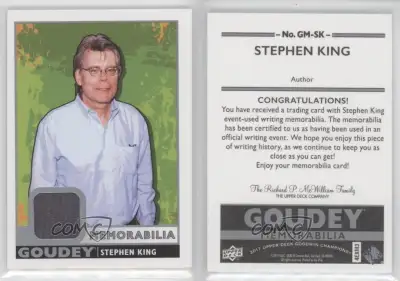 Tarjeta Goodwin Champions - Stephen King con trozo de remera — Stephen King