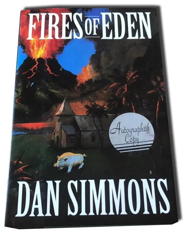 Dan Simmons - Fires of Eden autografiado — Stephen King - 1